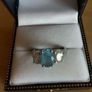 Zirconia ring with blue stone! Size 8